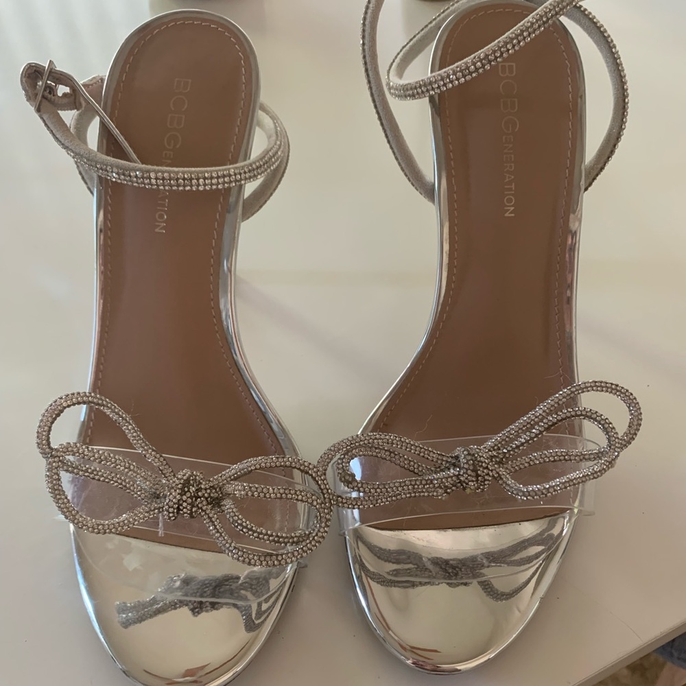 BCBG bow detail bling shoes